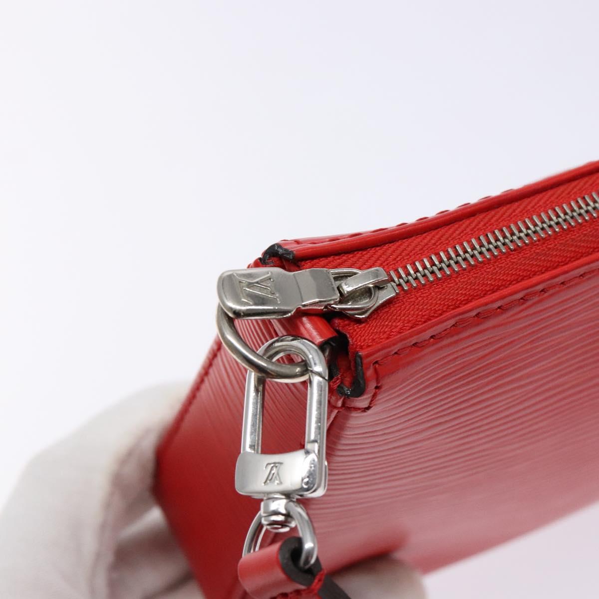 LOUIS VUITTON Epi Pochette Accessoires Pouch Red M52947 LV Auth 141595
