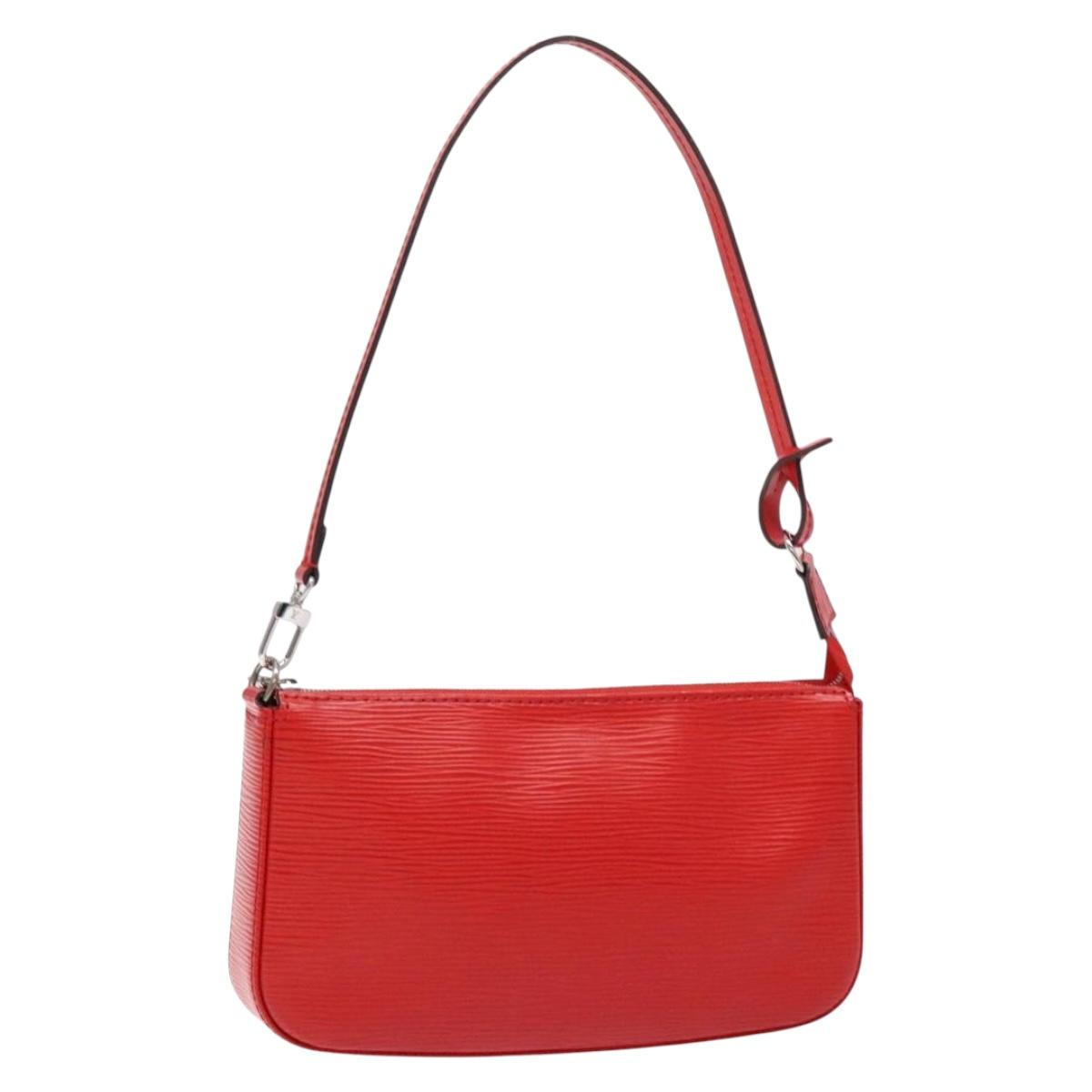 LOUIS VUITTON Epi Pochette Accessoires Pouch Red M52947 LV Auth 141595