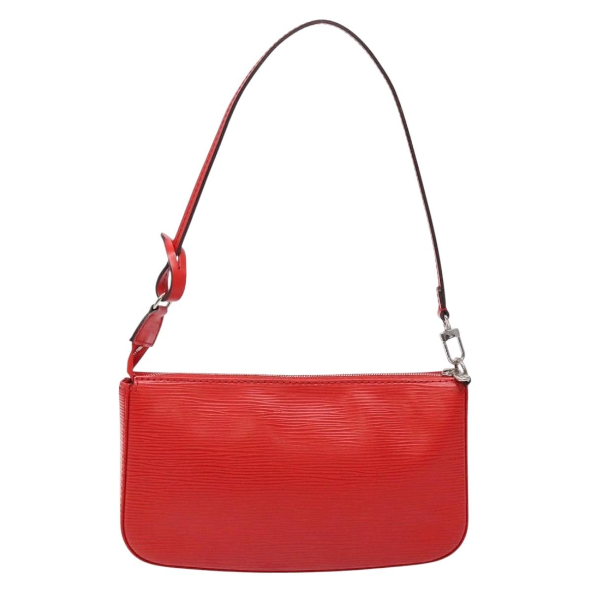 LOUIS VUITTON Epi Pochette Accessoires Pouch Red M52947 LV Auth 141595