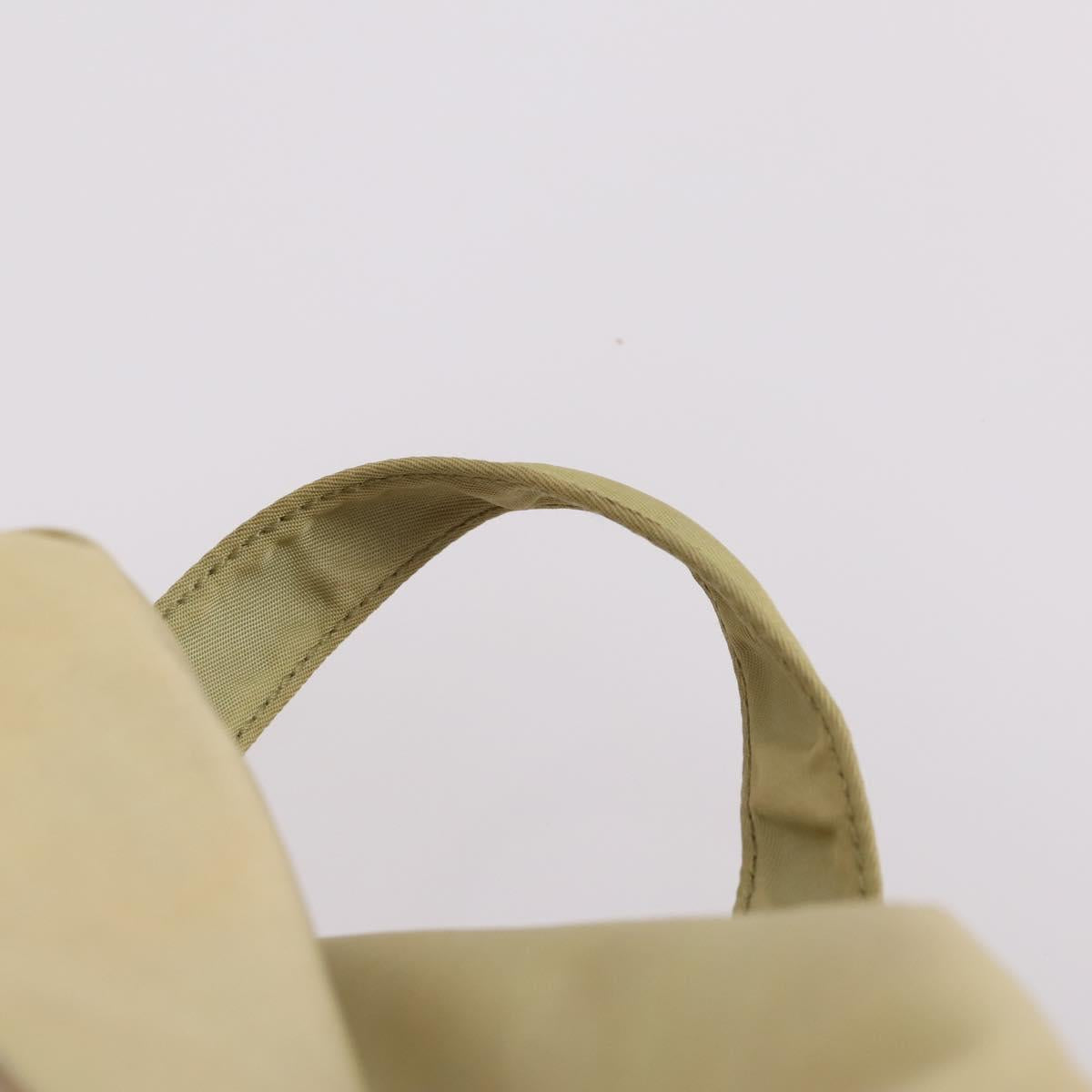 PRADA Backpack Nylon Beige Silver Auth 141598