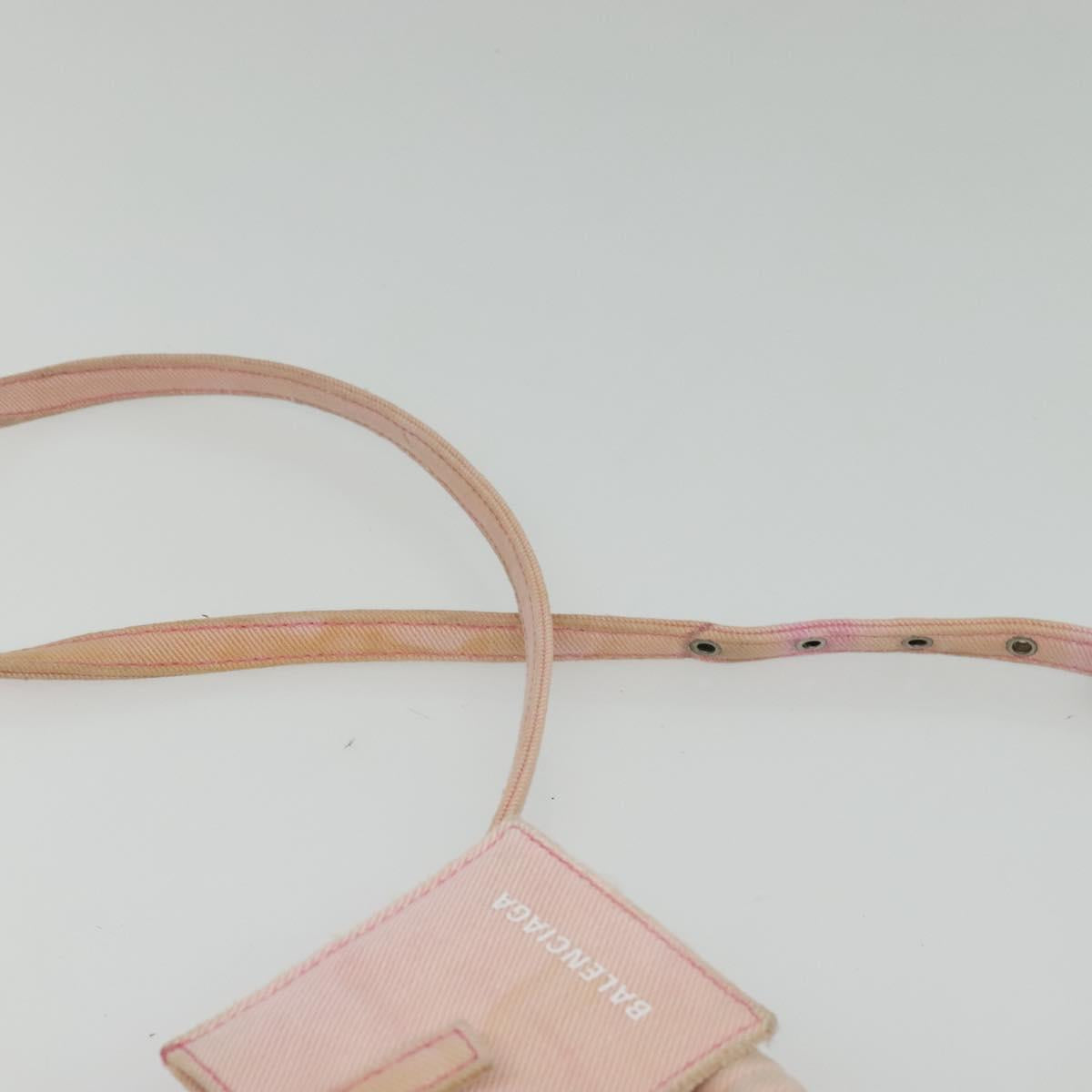 BALENCIAGA Bistro Hand Bag Enamel 2way Pink Silver 671342 Auth 141599