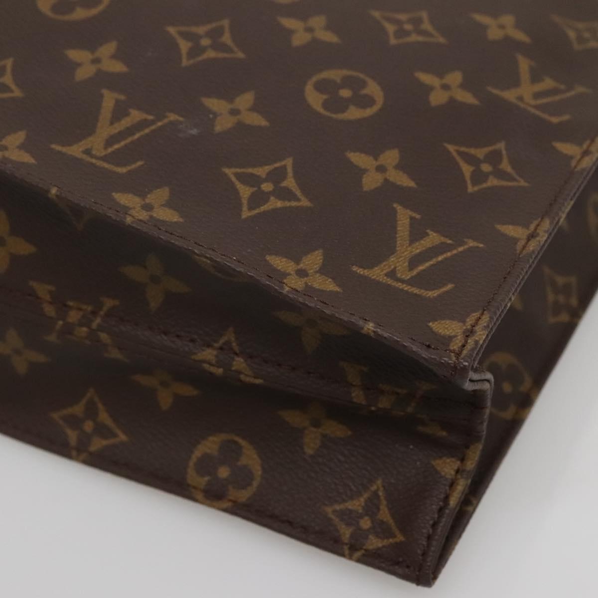 LOUIS VUITTON Monogram Sac Plat Hand Bag M51140 LV Auth 141603