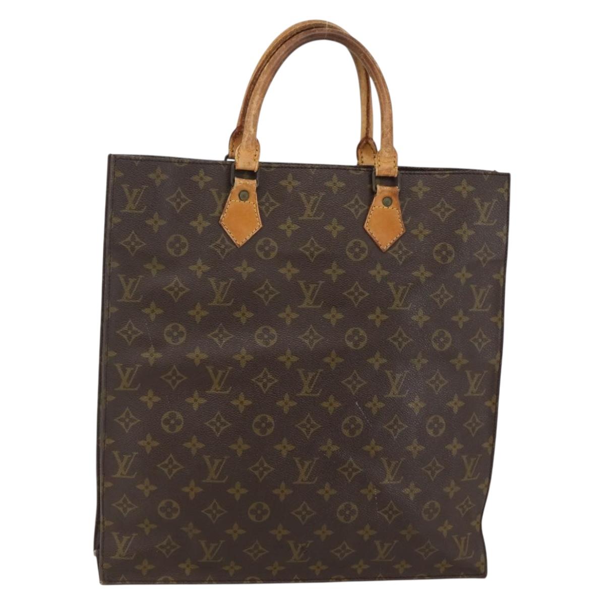 LOUIS VUITTON Monogram Sac Plat Hand Bag M51140 LV Auth 141606
