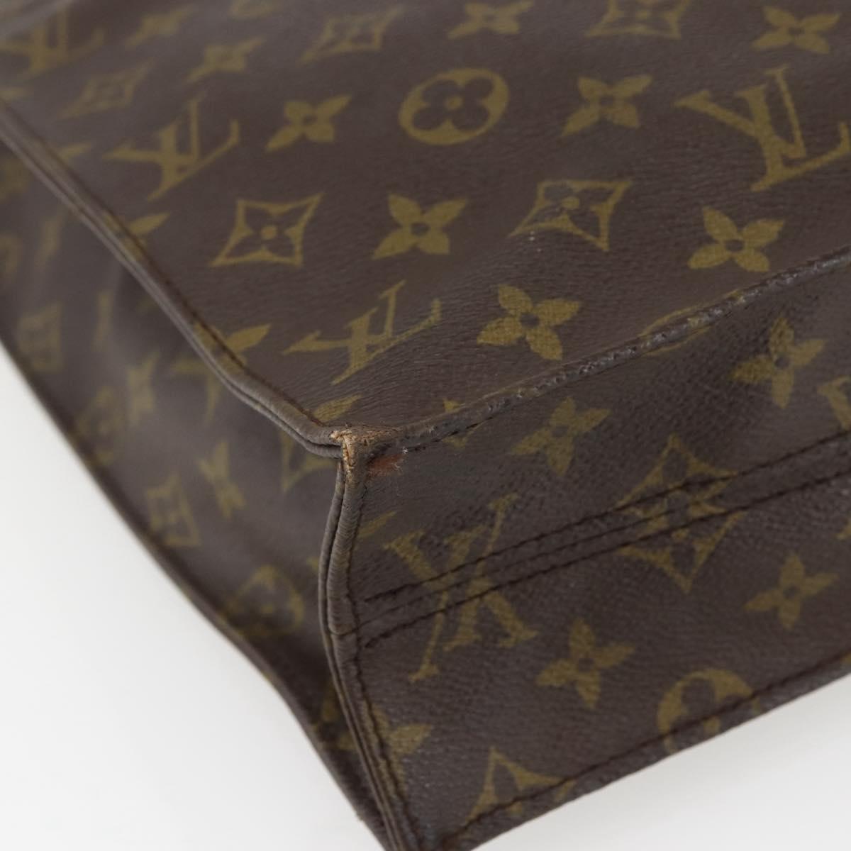 LOUIS VUITTON Monogram Sac Plat Hand Bag M51140 LV Auth 141606