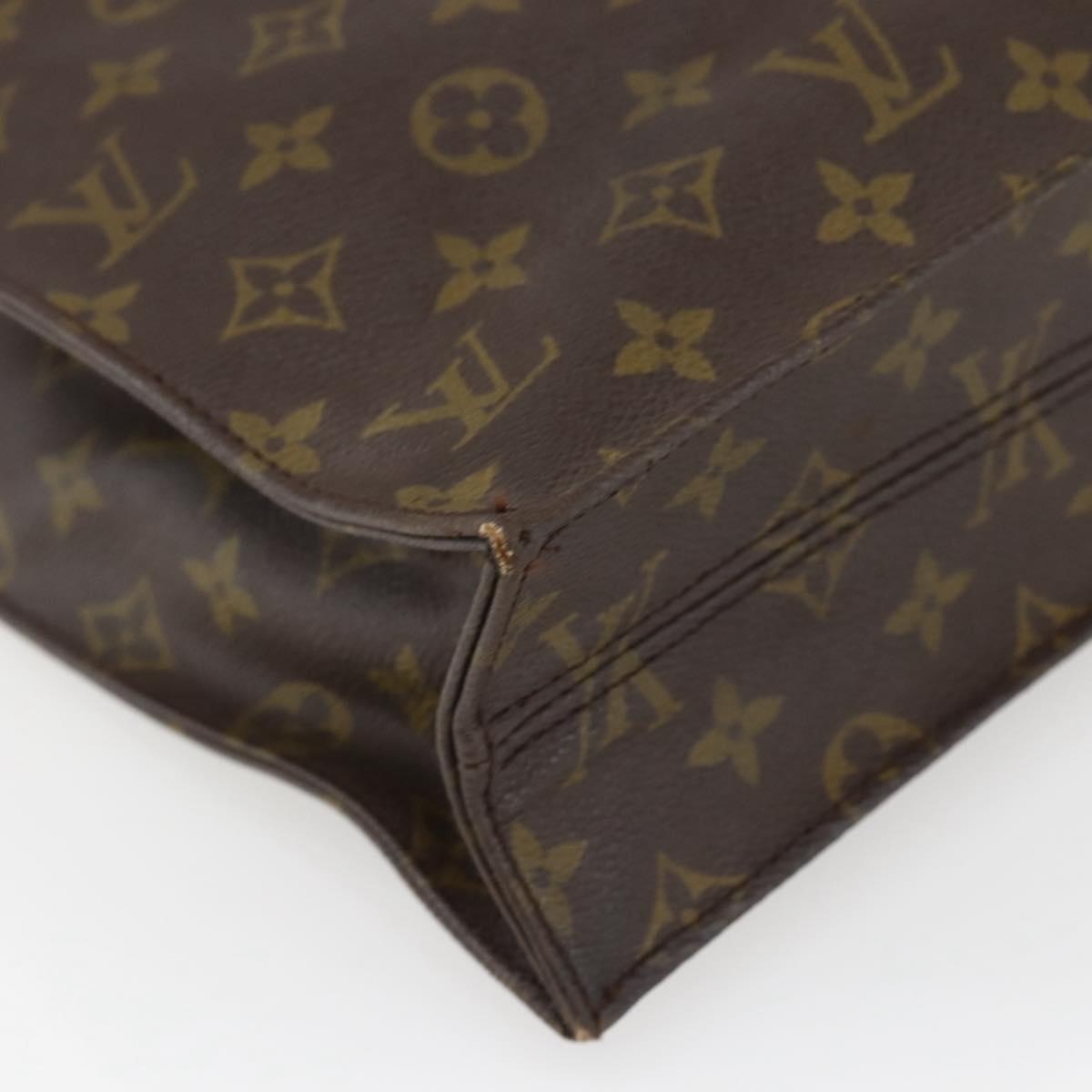 LOUIS VUITTON Monogram Sac Plat Hand Bag M51140 LV Auth 141606