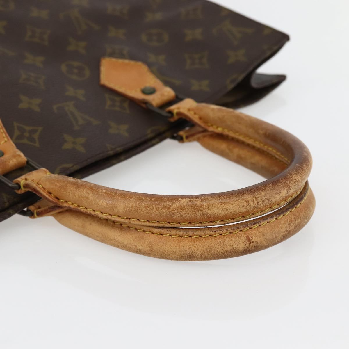 LOUIS VUITTON Monogram Sac Plat Hand Bag M51140 LV Auth 141606