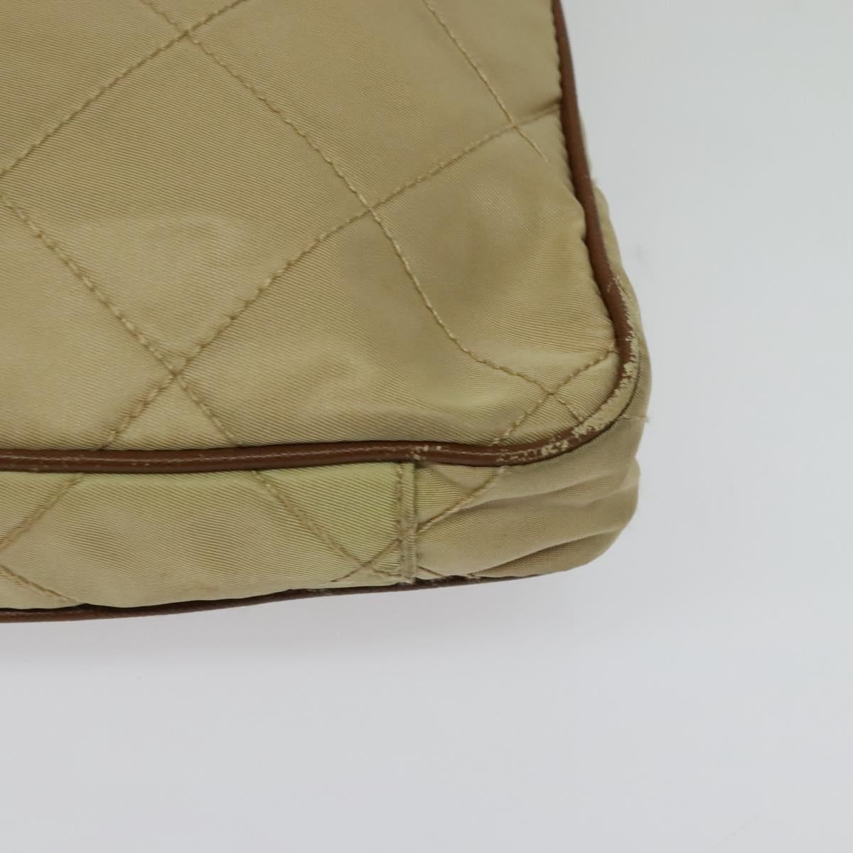 PRADA Shoulder Bag Nylon Beige Auth 141628