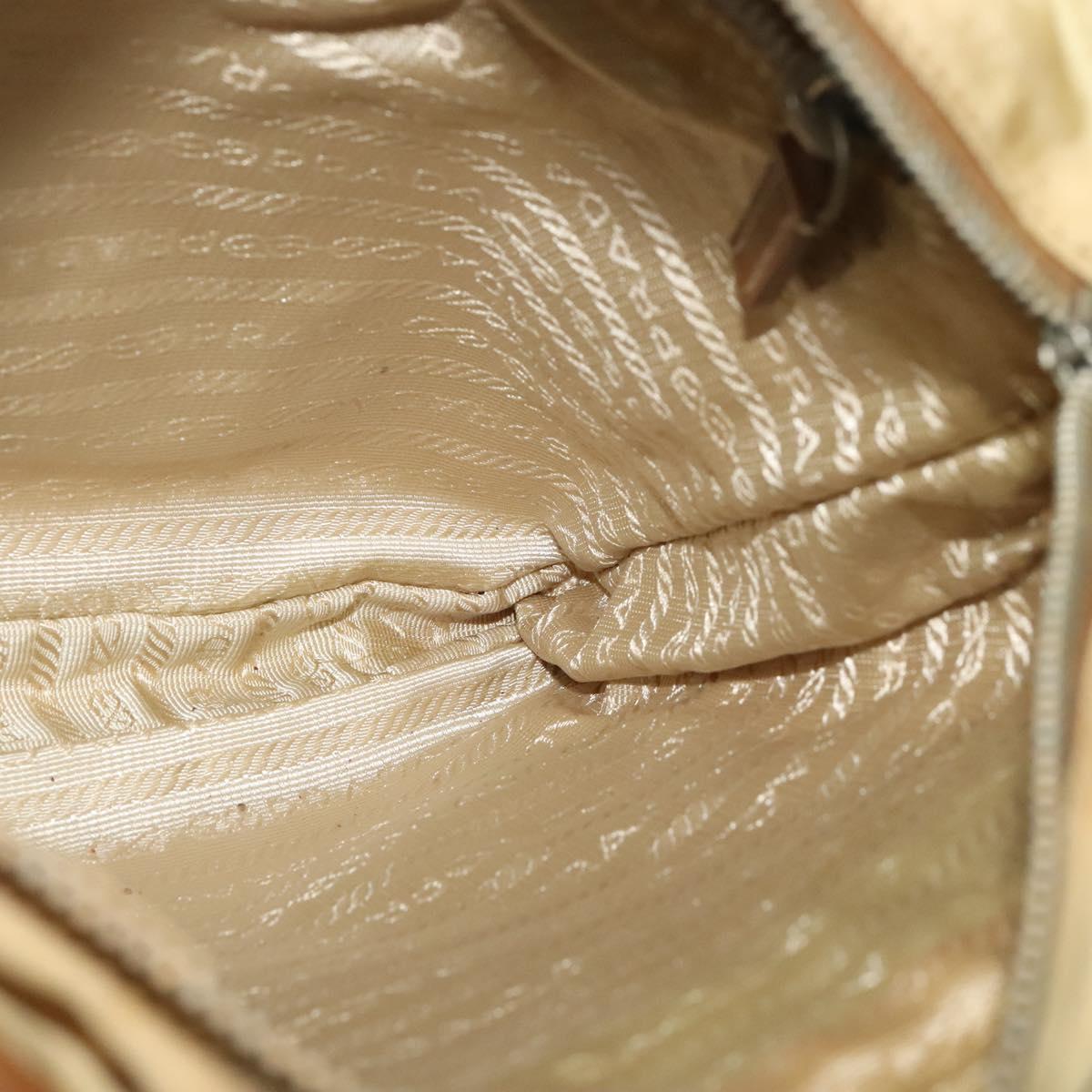 PRADA Shoulder Bag Nylon Beige Auth 141628