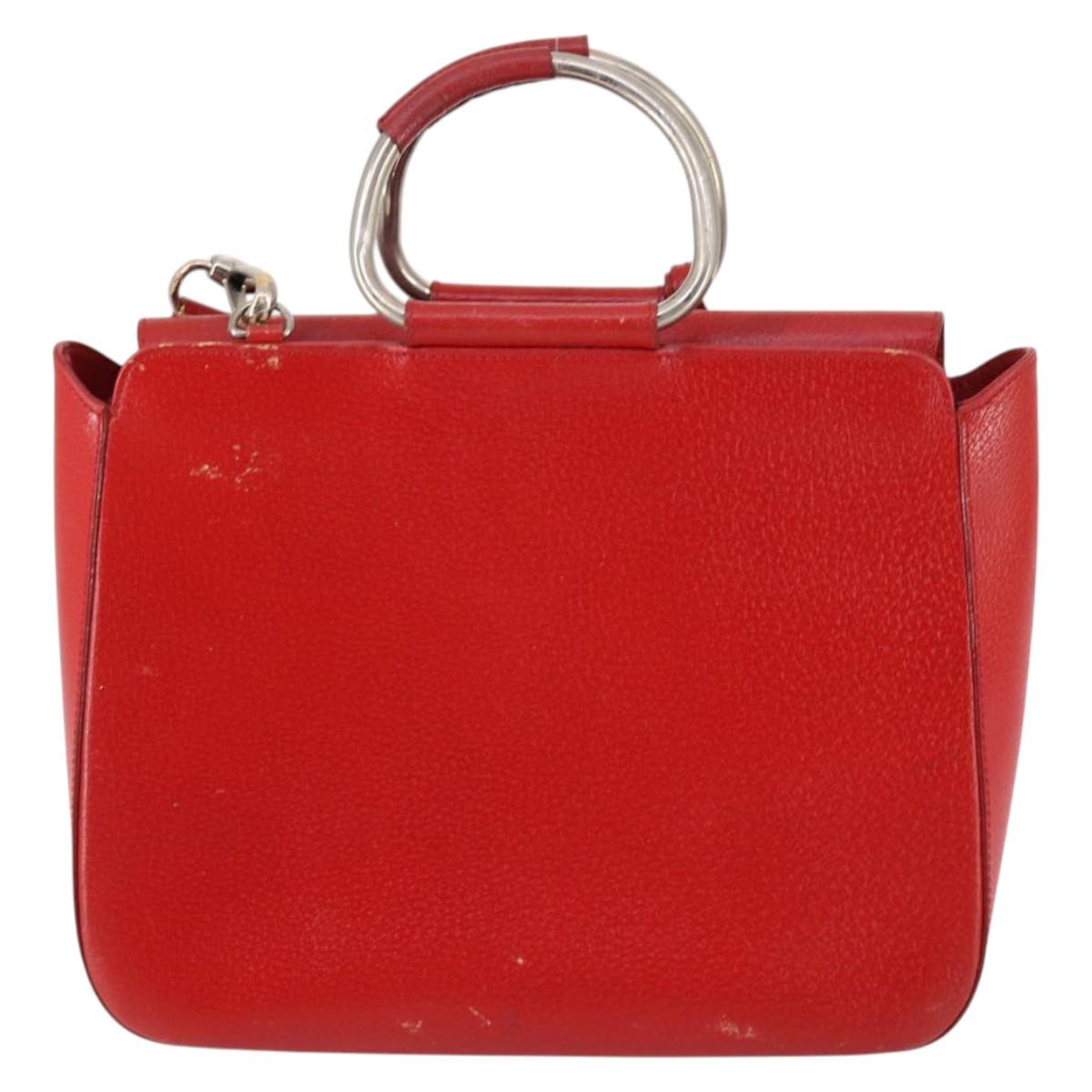 GUCCI Hand Bag Leather 2way Red 000 2058 0307 5 Auth 141632