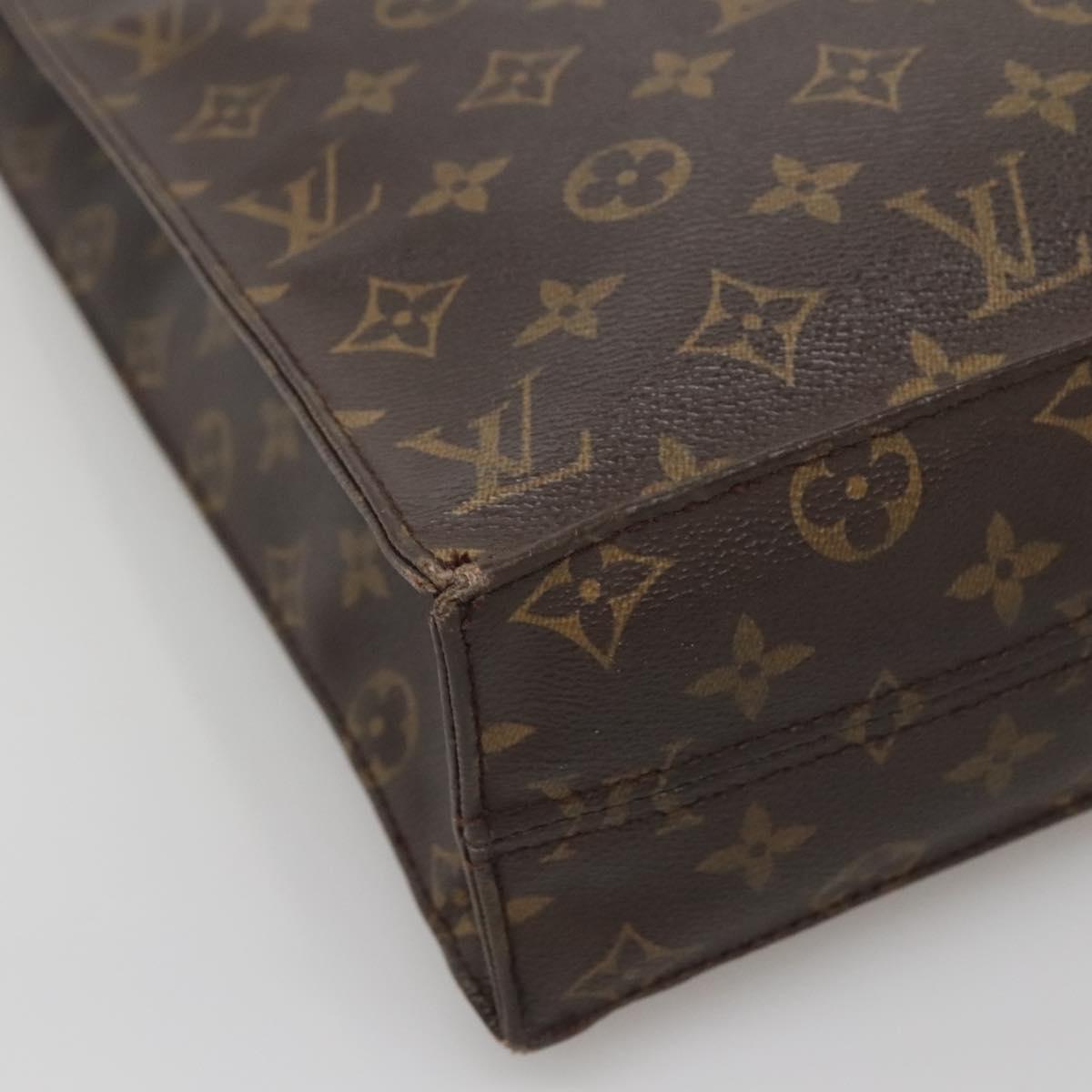 LOUIS VUITTON Monogram Sac Plat Hand Bag M51140 LV Auth 141640