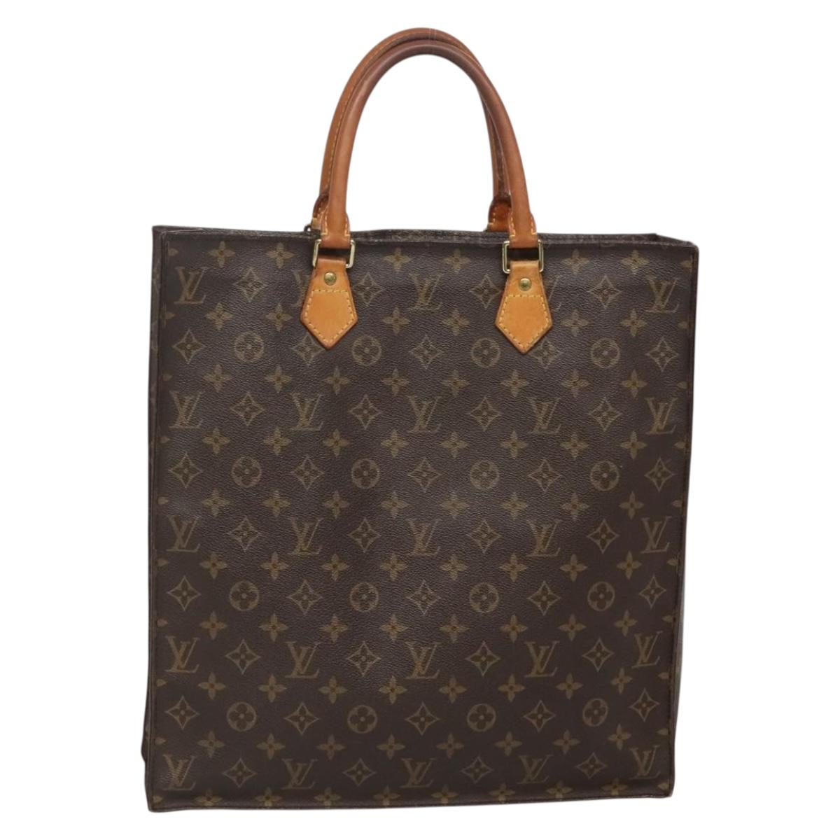 LOUIS VUITTON Monogram Sac Plat Hand Bag M51140 LV Auth 141640