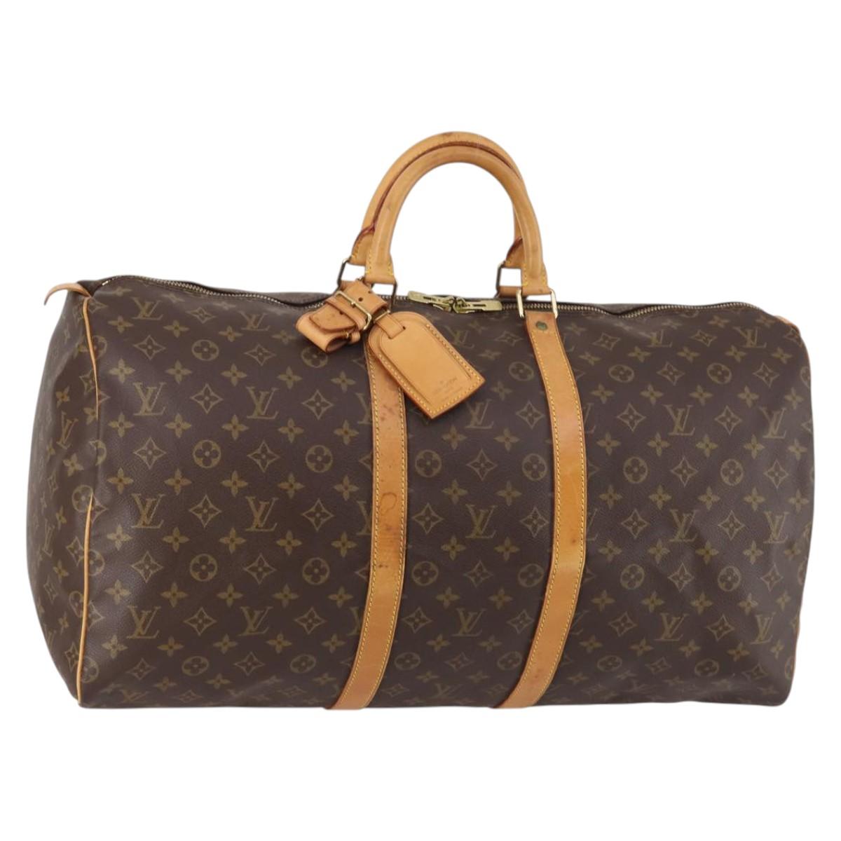 LOUIS VUITTON Monogram Keepall 55 Boston Bag M41424 LV Auth 141641