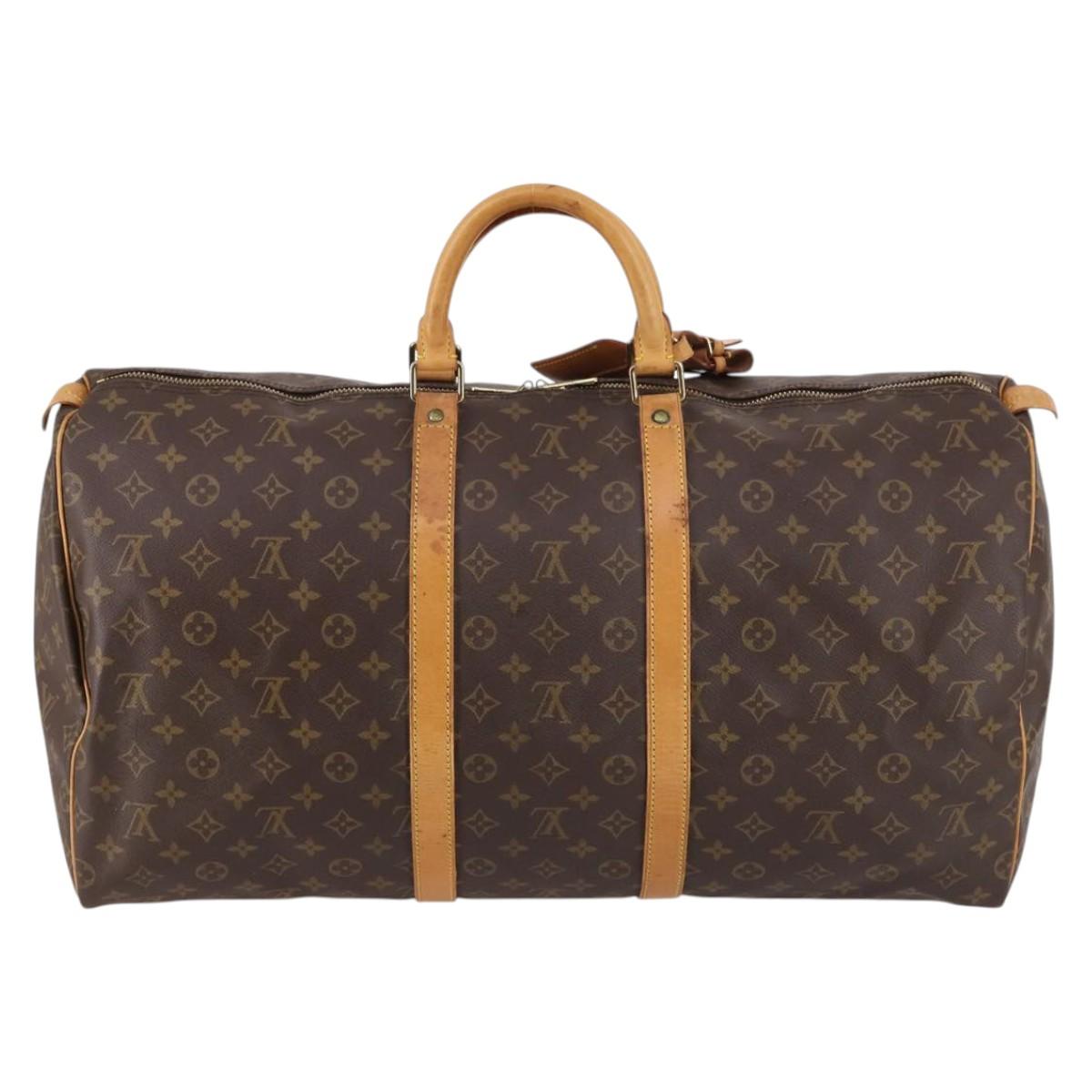 LOUIS VUITTON Monogram Keepall 55 Boston Bag M41424 LV Auth 141641