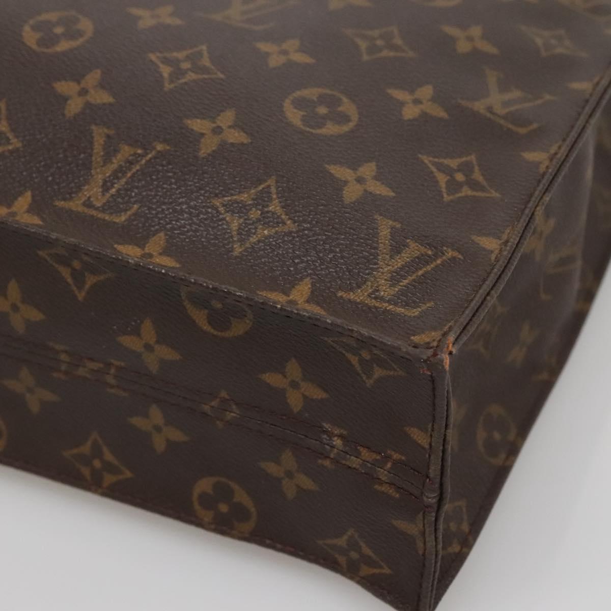 LOUIS VUITTON Monogram Sac Plat Hand Bag M51140 LV Auth 141645