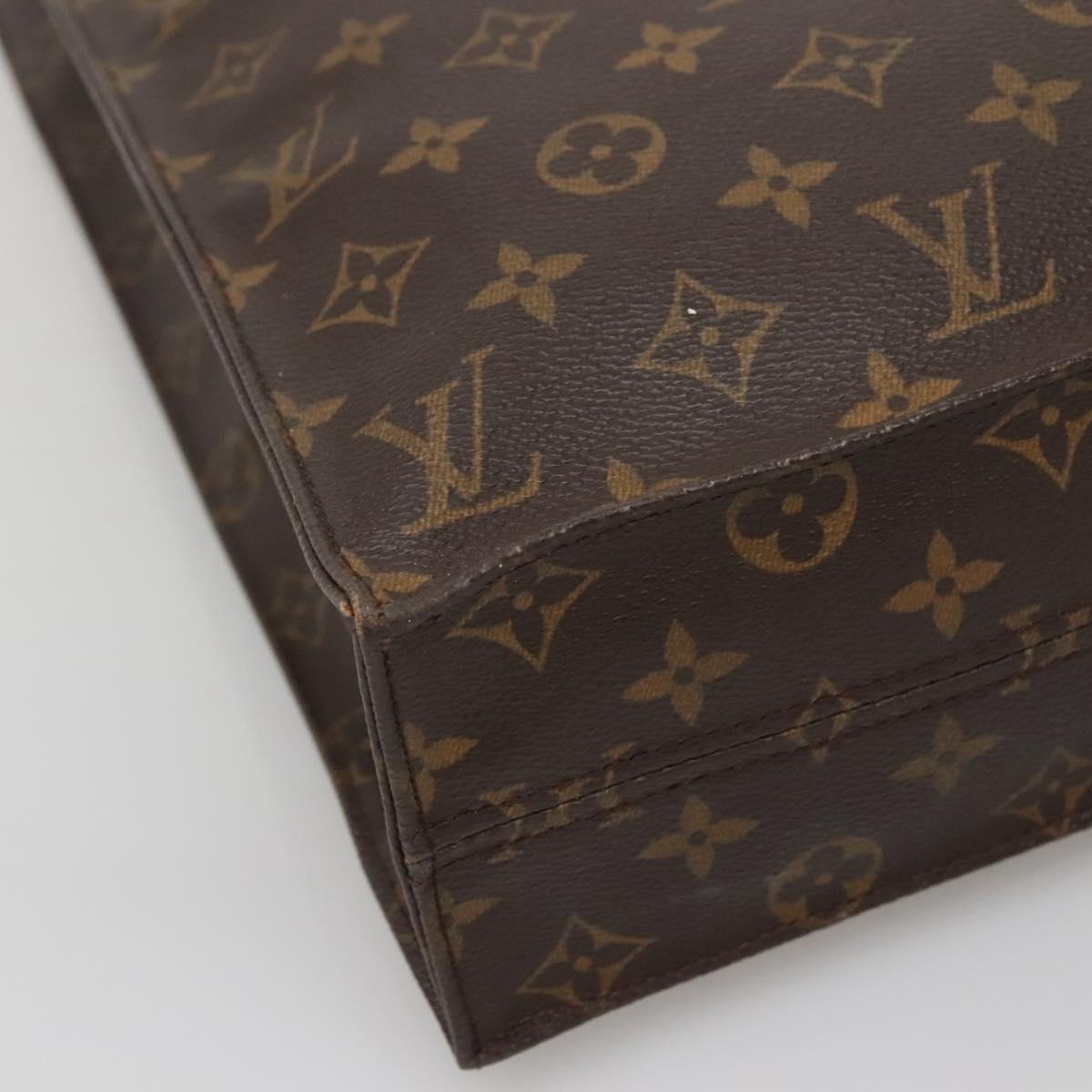 LOUIS VUITTON Monogram Sac Plat Hand Bag M51140 LV Auth 141645