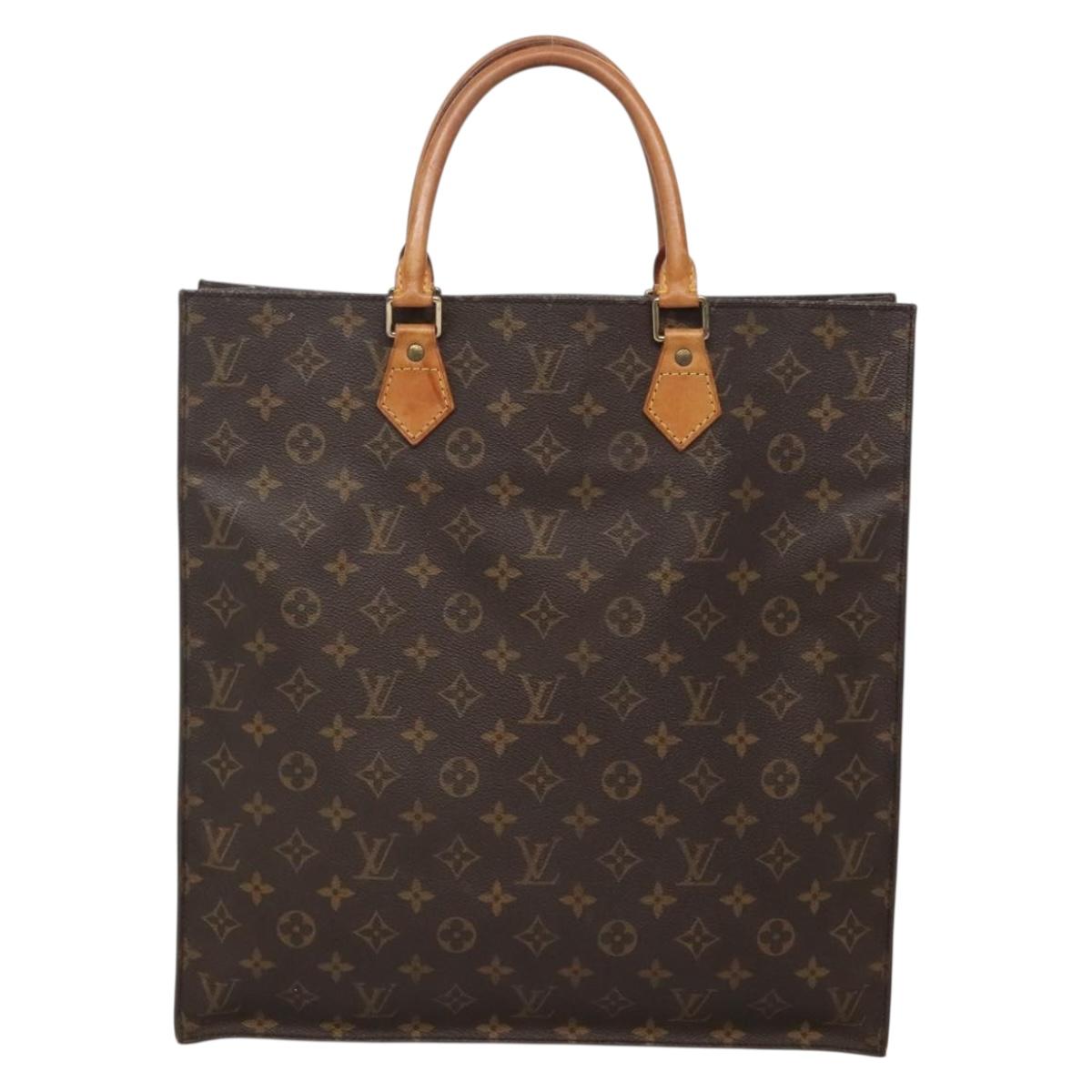LOUIS VUITTON Monogram Sac Plat Hand Bag M51140 LV Auth 141645