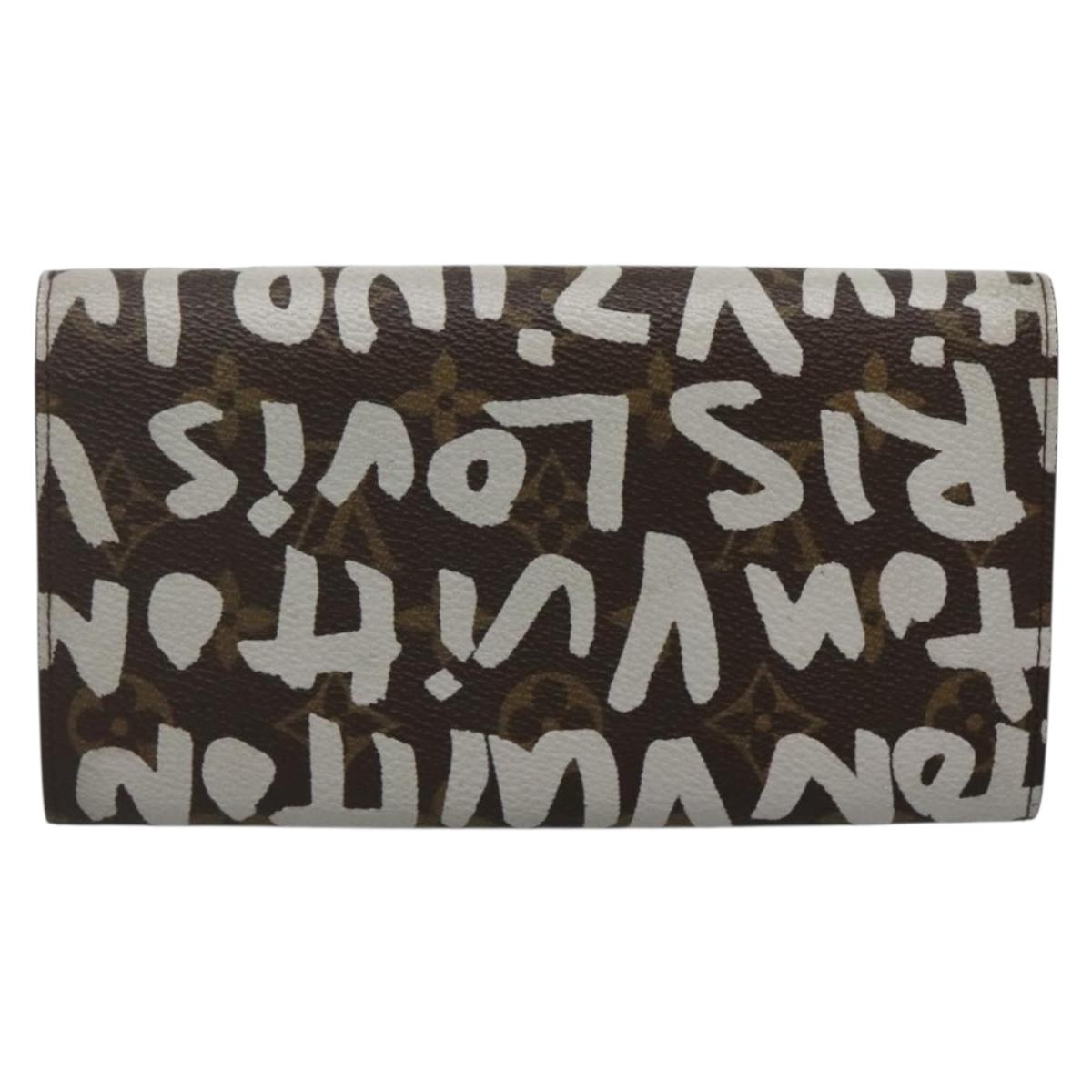 LOUIS VUITTON Graffiti Porte Monnaie Credit Wallet White M92189 LV Auth 141687V