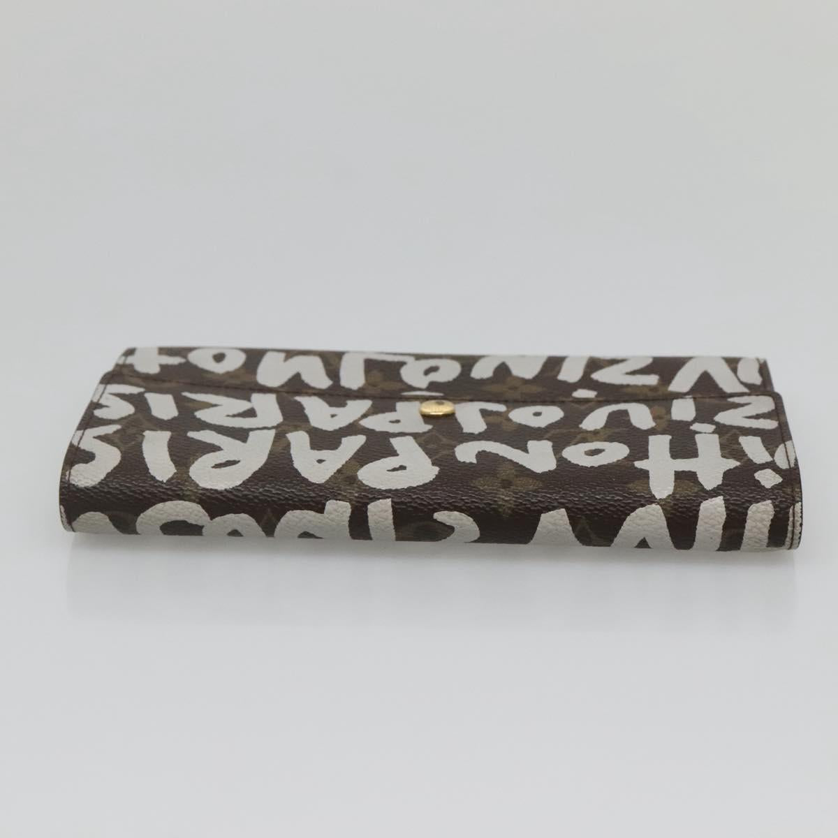 LOUIS VUITTON Graffiti Porte Monnaie Credit Wallet White M92189 LV Auth 141687V
