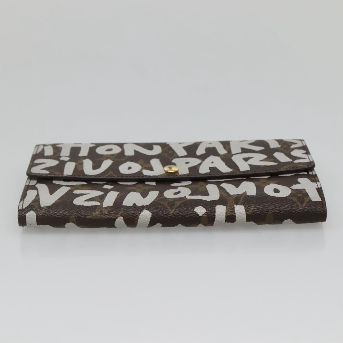 LOUIS VUITTON Graffiti Porte Monnaie Credit Wallet White M92189 LV Auth 141687V