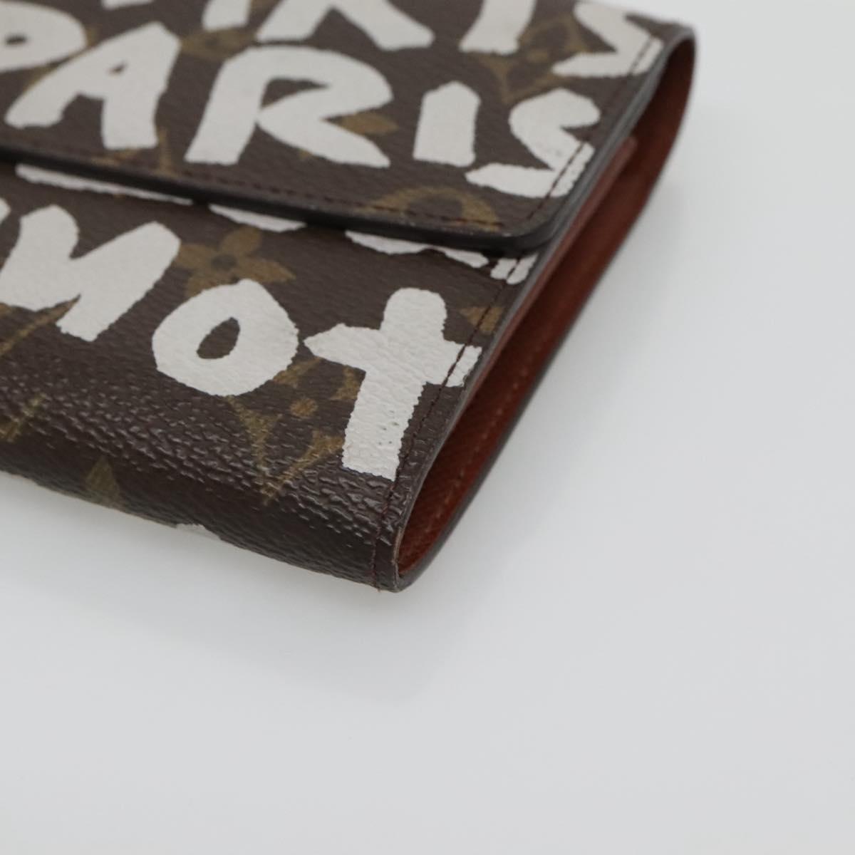 LOUIS VUITTON Graffiti Porte Monnaie Credit Wallet White M92189 LV Auth 141687V