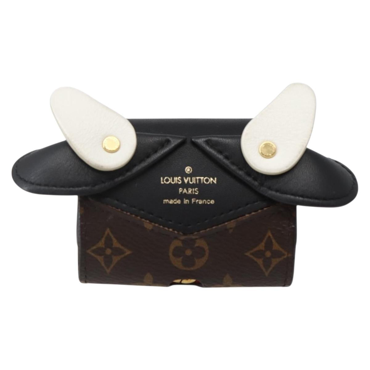 LOUIS VUITTON Monogram Etui Earphones Cow Earphone case GI0568 LV Auth 141692
