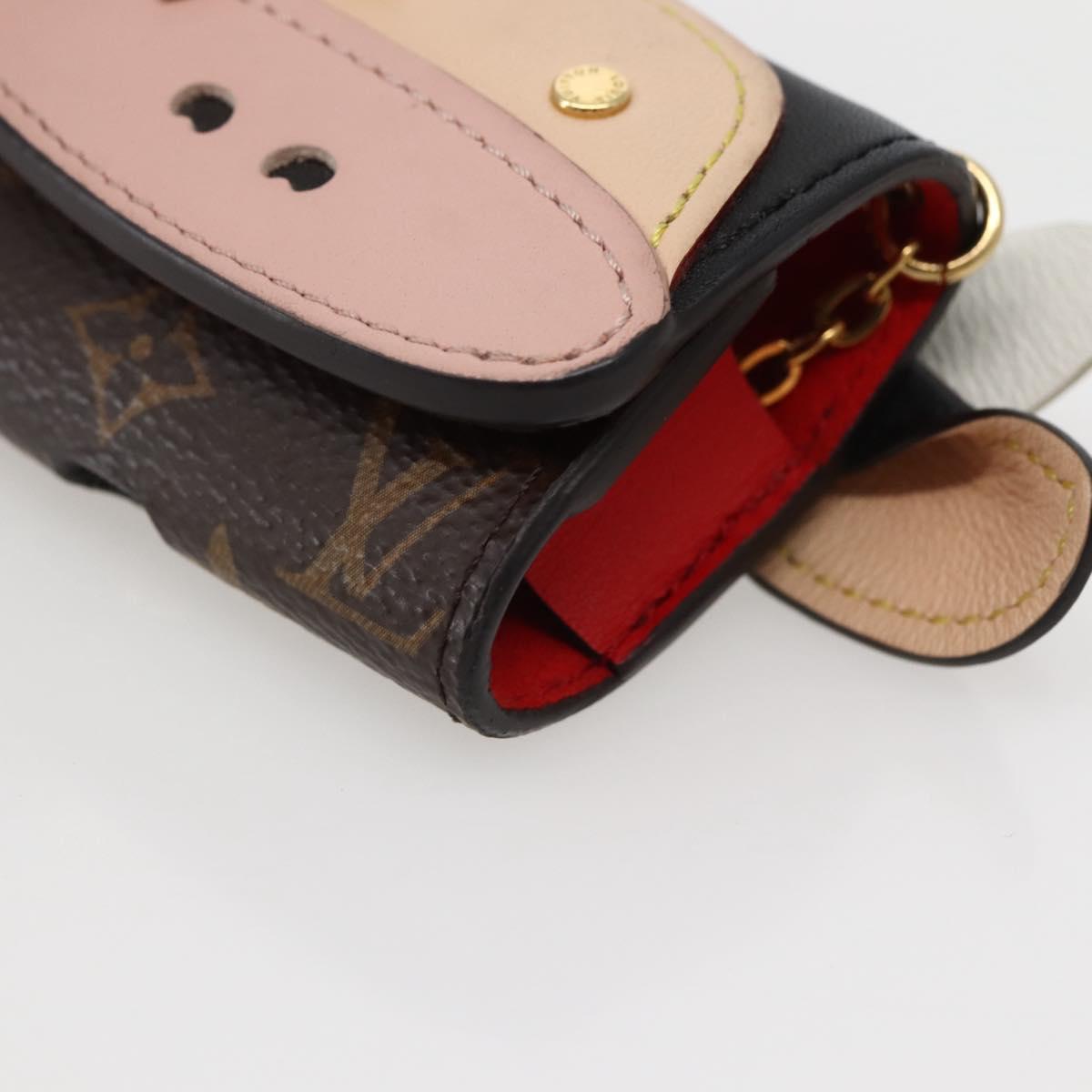 LOUIS VUITTON Monogram Etui Earphones Cow Earphone case GI0568 LV Auth 141692