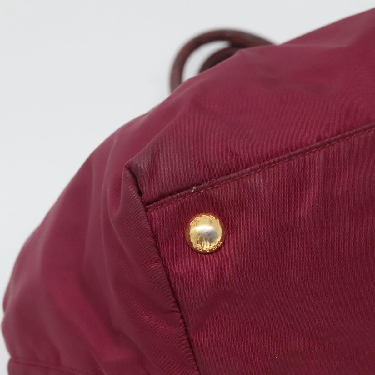 PRADA Hand Bag Nylon Purple Gold Auth 141705