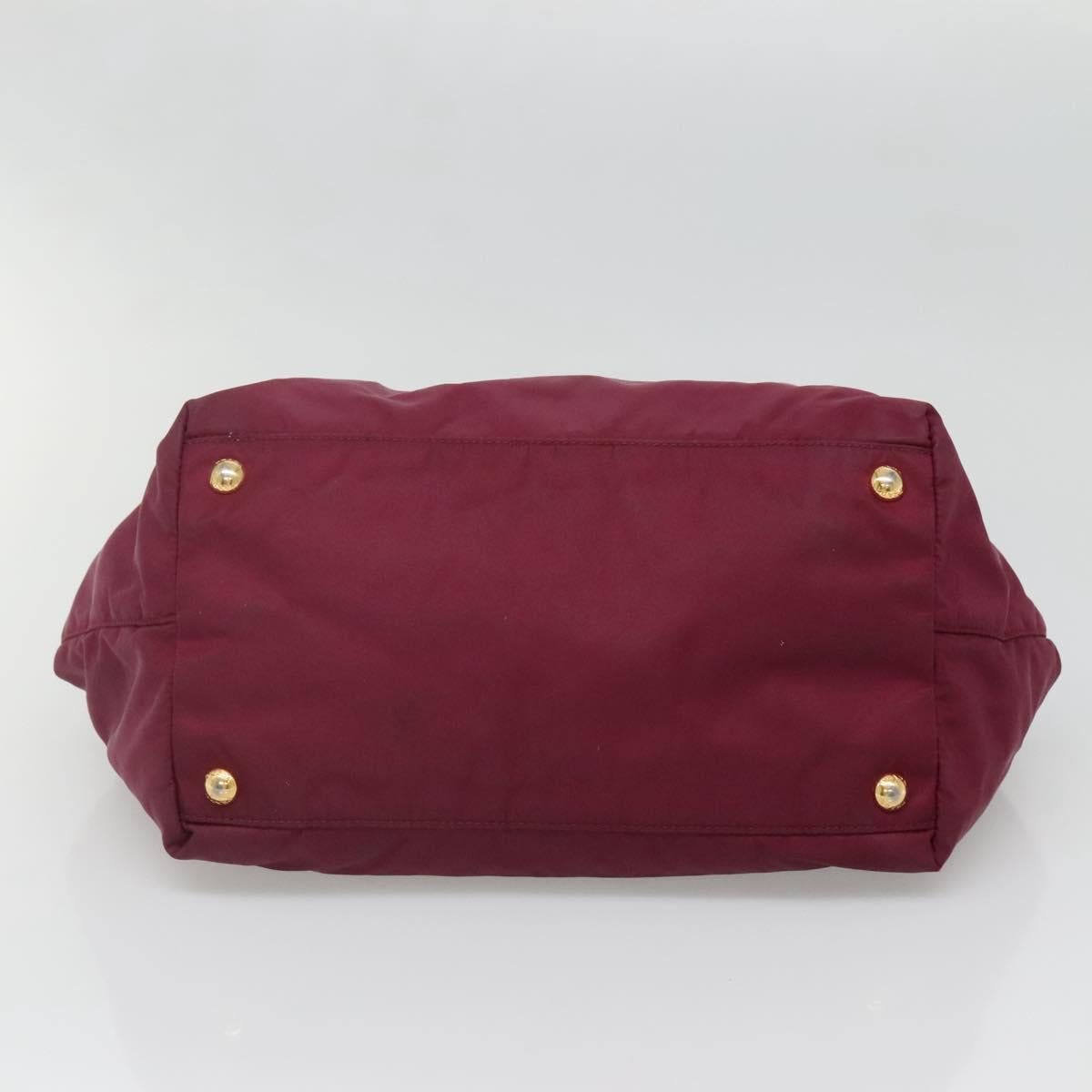 PRADA Hand Bag Nylon Purple Gold Auth 141705