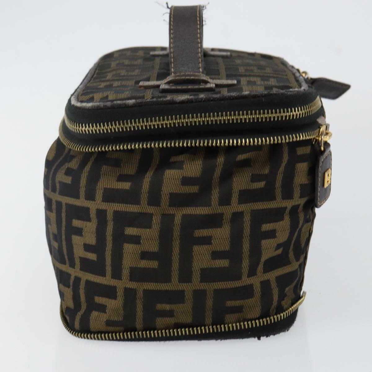 FENDI Vanity Pouch Black Brown Auth 141707