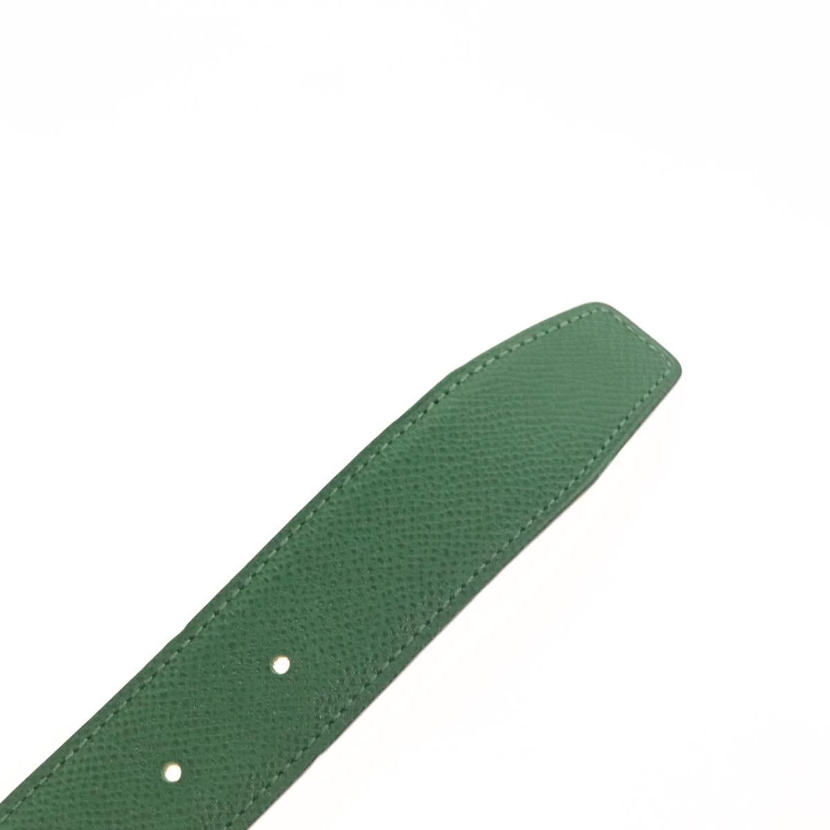 HERMES Constance H Belt Leather 33.5"" Green Auth 141710V
