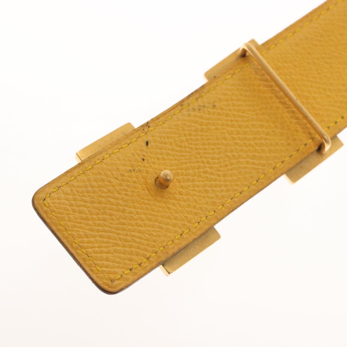HERMES Constance H Belt Leather 33.5"" Green Auth 141710V