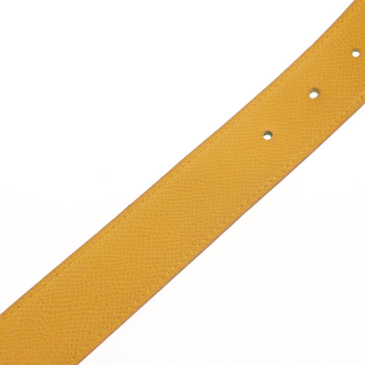 HERMES Constance H Belt Leather 33.5"" Green Auth 141710V