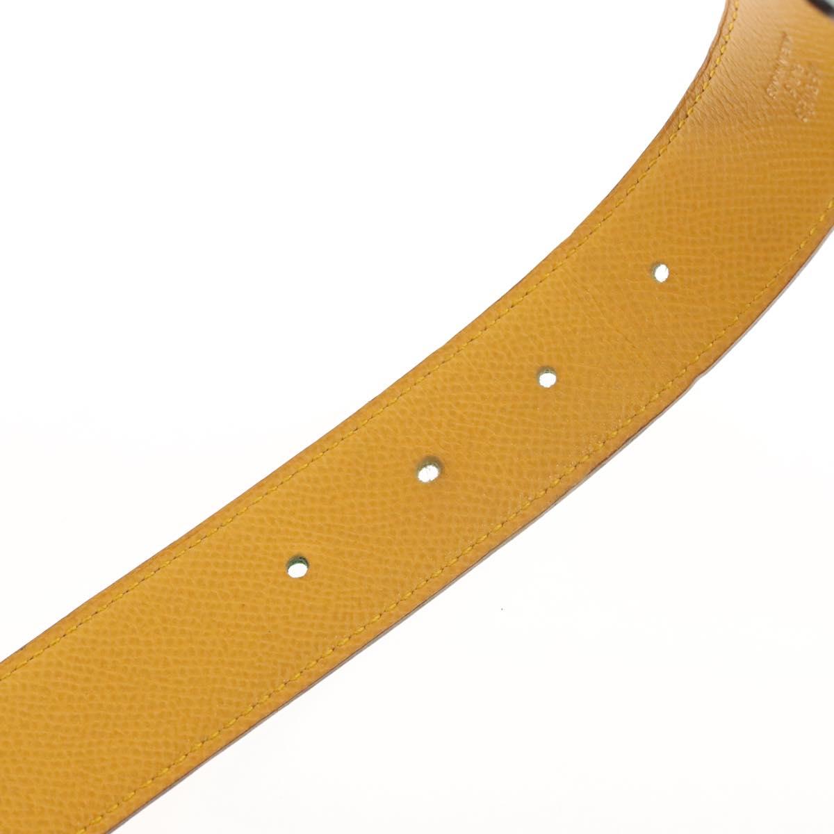 HERMES Constance H Belt Leather 33.5"" Green Auth 141710V