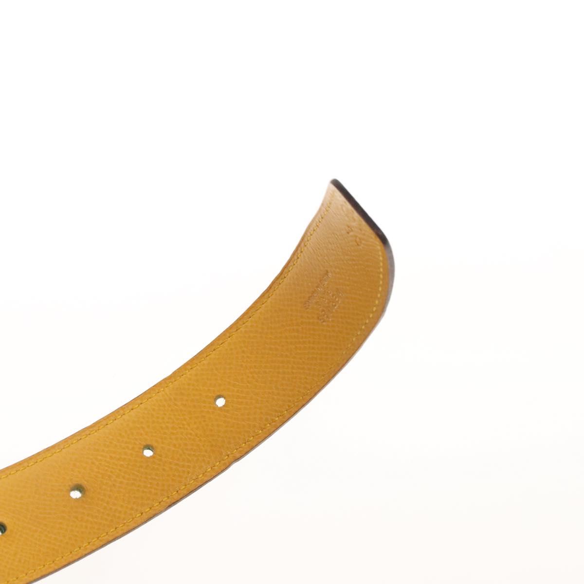 HERMES Constance H Belt Leather 33.5"" Green Auth 141710V