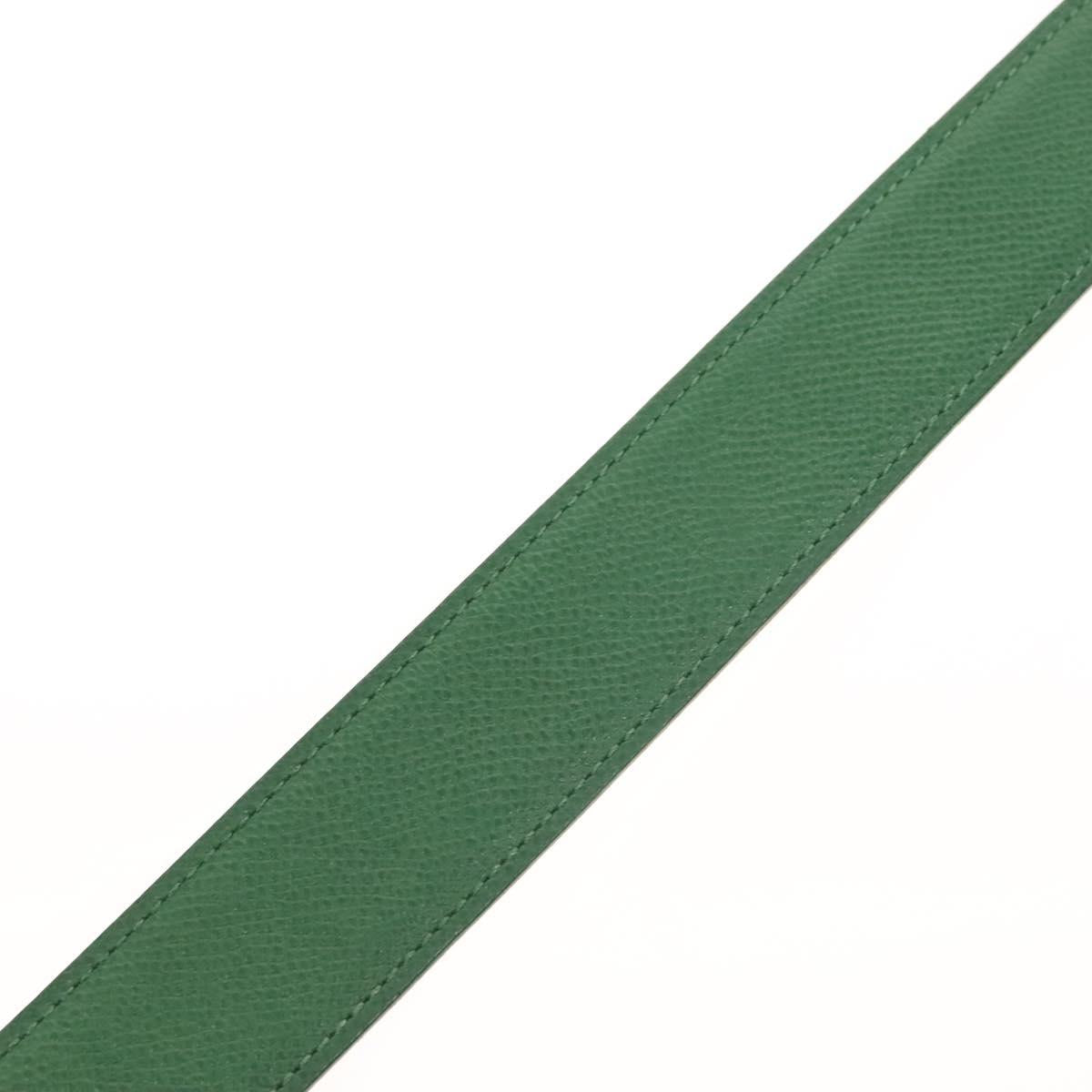 HERMES Constance H Belt Leather 33.5"" Green Auth 141710V