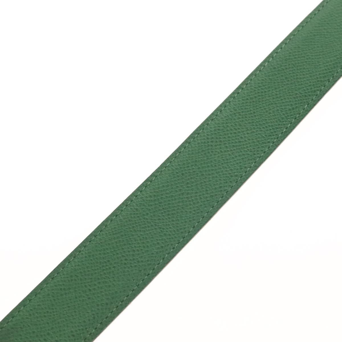 HERMES Constance H Belt Leather 33.5"" Green Auth 141710V