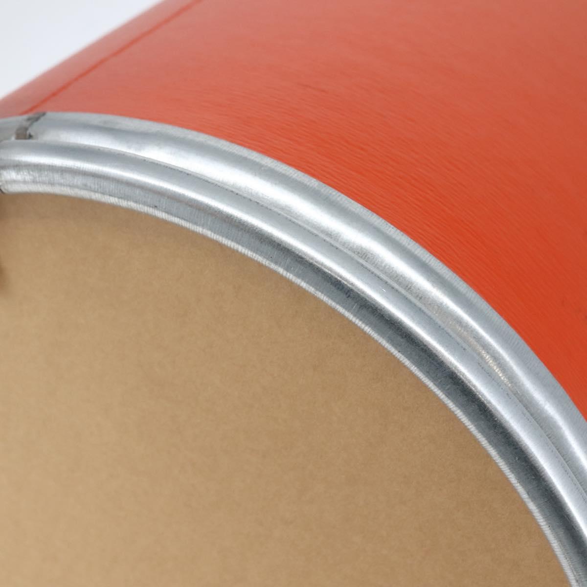 HERMES Saddle Box metal Orange Silver Auth 141723V