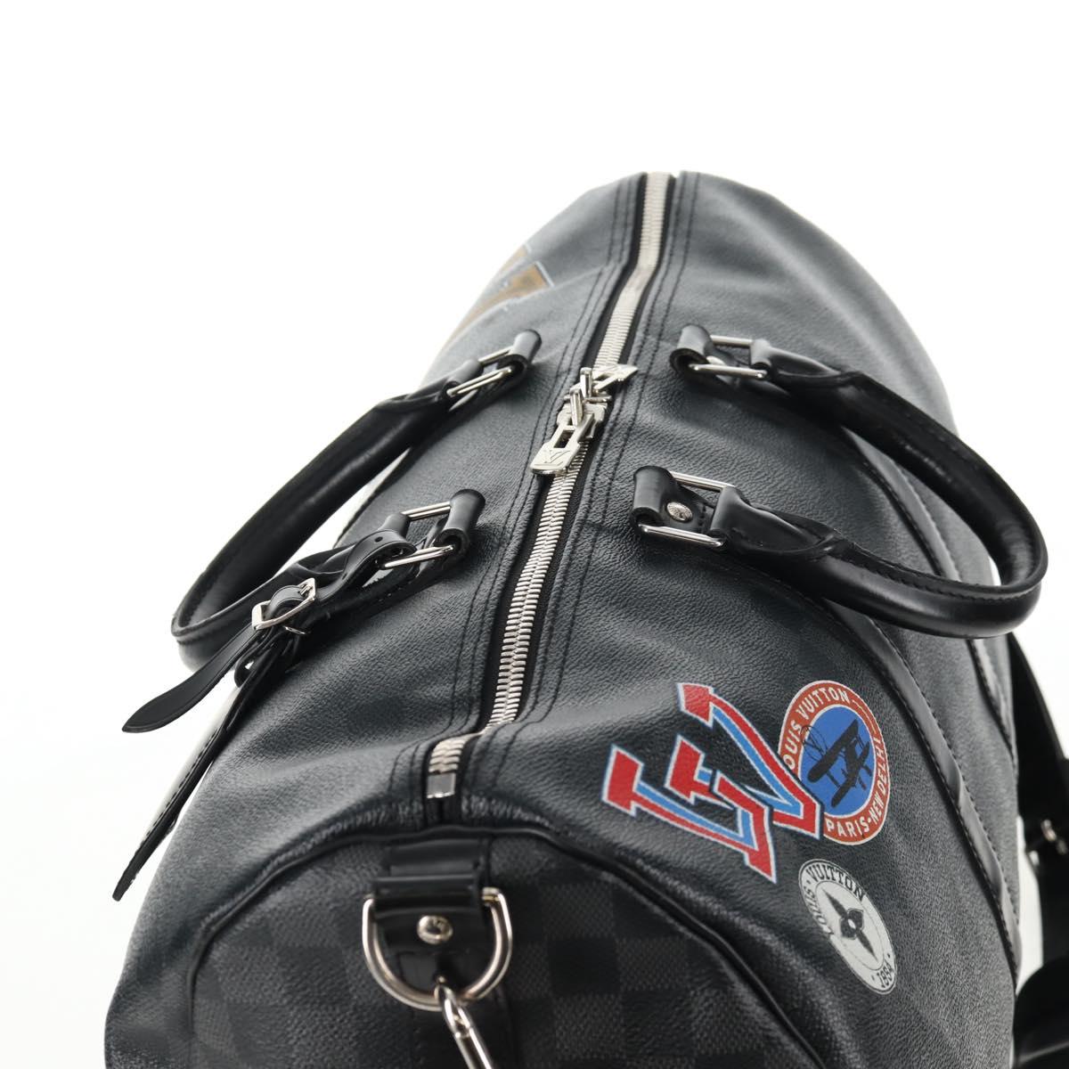 LOUIS VUITTON Damier Graphite Keepall Bandouliere 45 Bag N41057 LV Auth 141724V