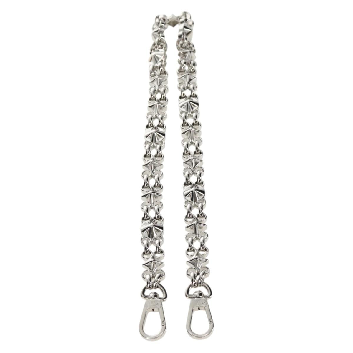 LOUIS VUITTON Chain Strap metal Silver LV Auth 141726M