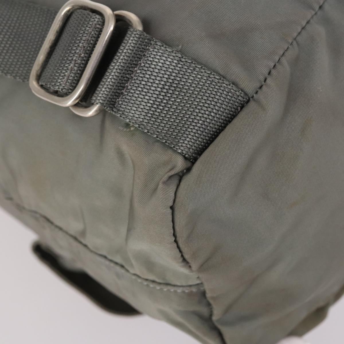 PRADA Backpack Nylon Green Silver Auth 141751
