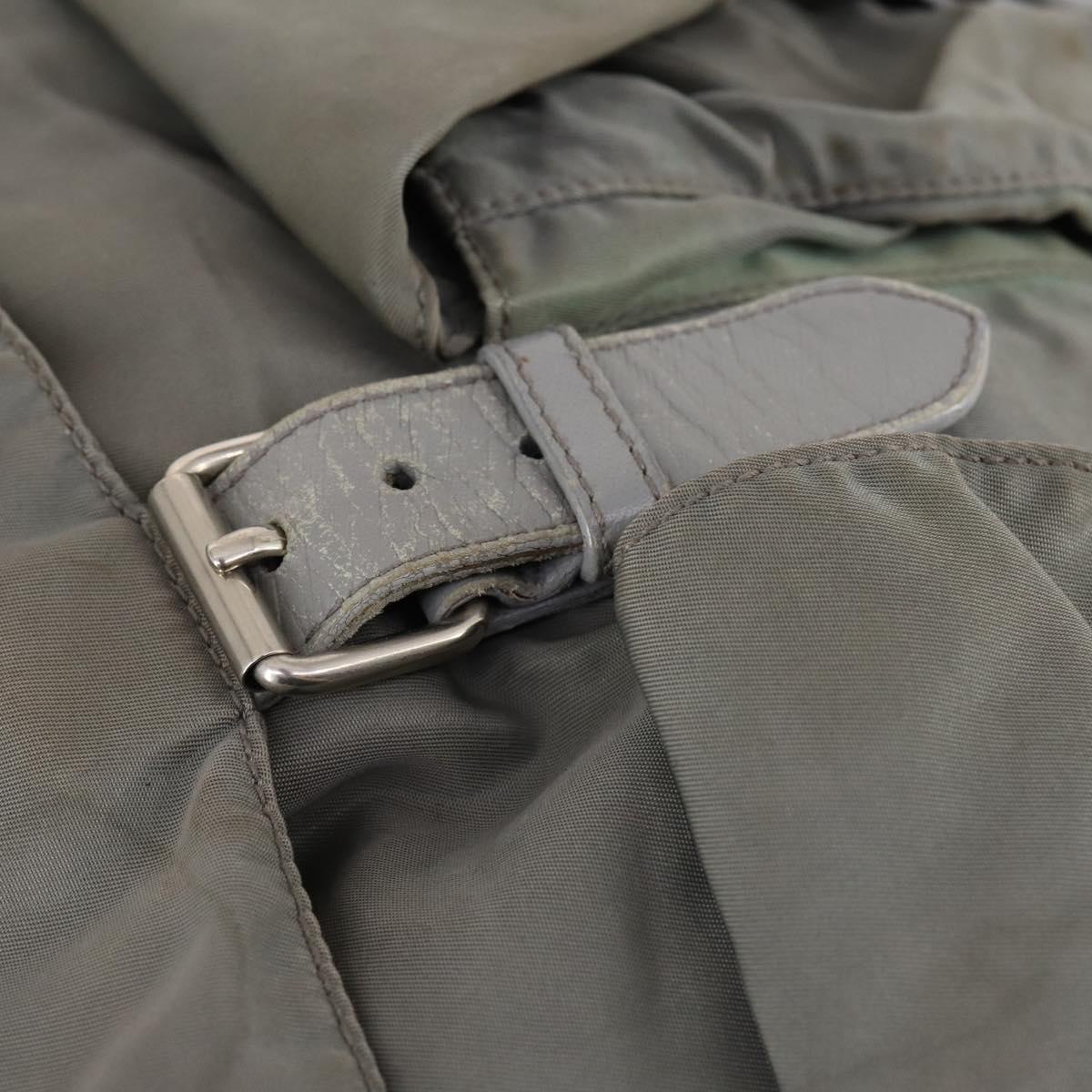 PRADA Backpack Nylon Green Silver Auth 141751