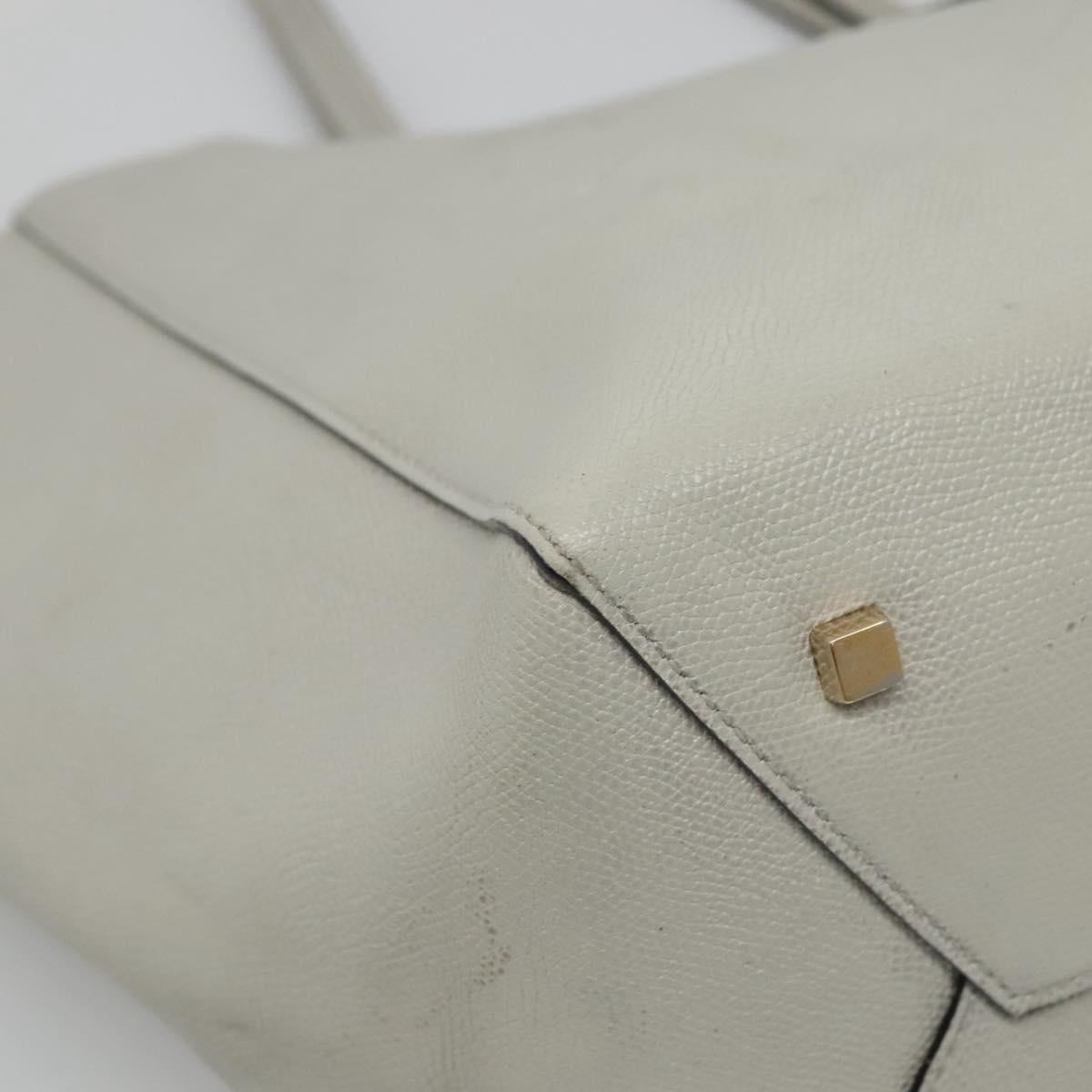 Valextra Tote Bag Leather Light gray Auth 141759