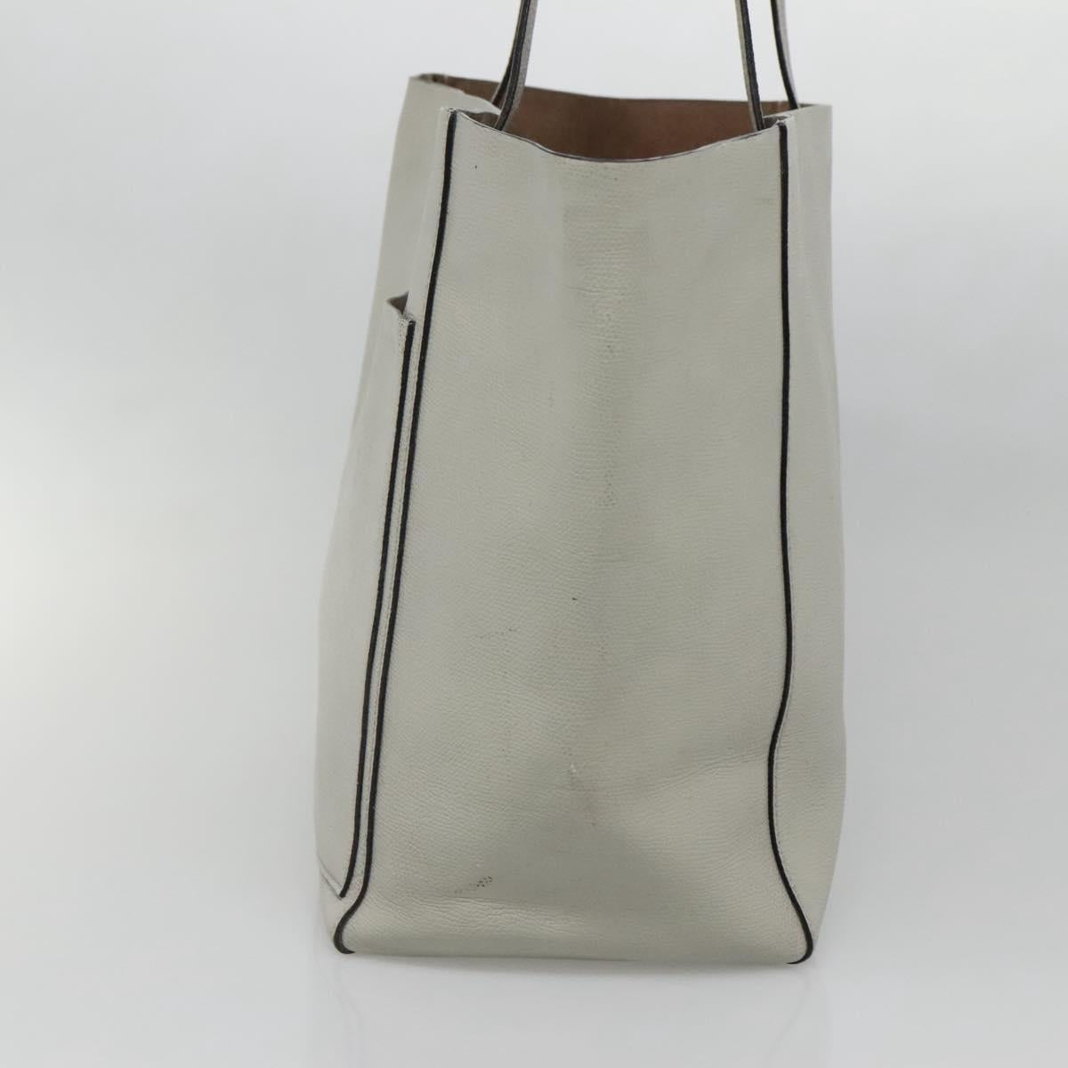 Valextra Tote Bag Leather Light gray Auth 141759