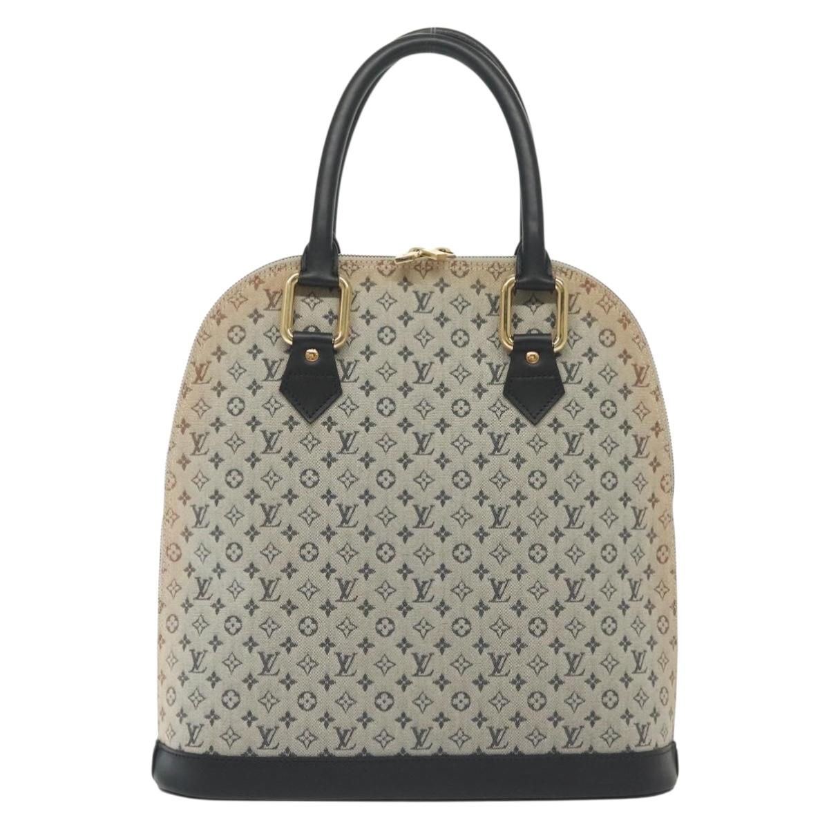 LOUIS VUITTON Monogram Mini Alma Haut Hand Bag Blue M92202 LV Auth 141760