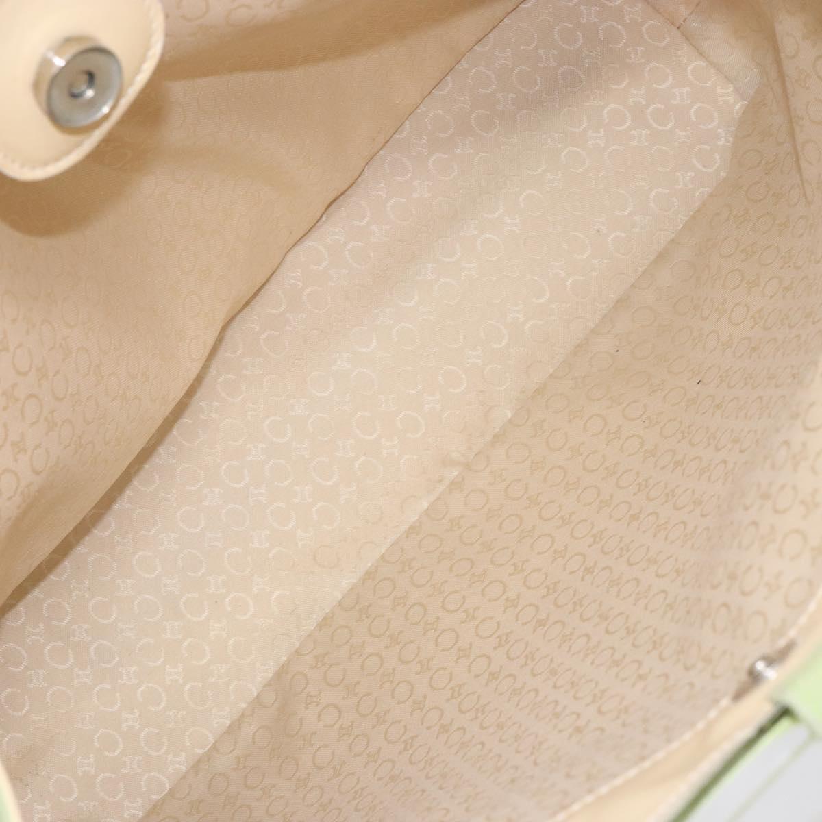 CELINE Hand Bag Suede Silver Light green Auth 141764