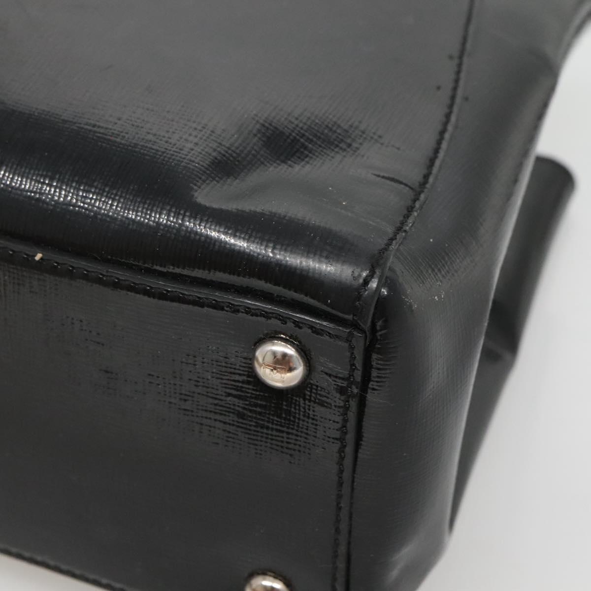 FENDI To joule Hand Bag Patent leather 2way Black Auth 141766
