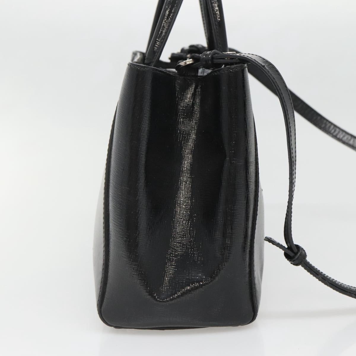 FENDI To joule Hand Bag Patent leather 2way Black Auth 141766