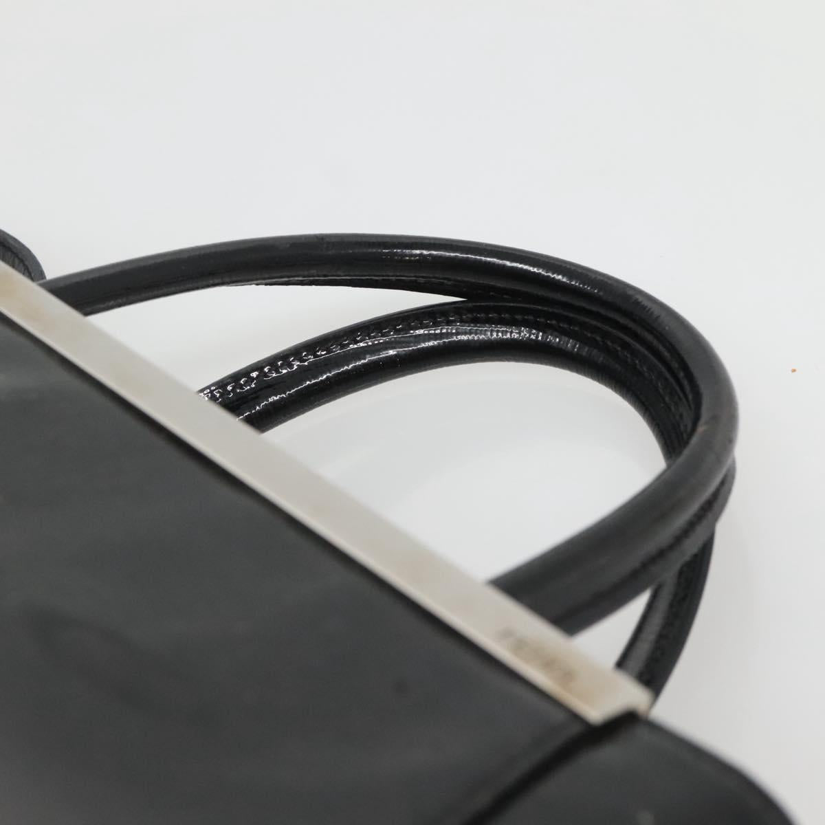 FENDI To joule Hand Bag Patent leather 2way Black Auth 141766