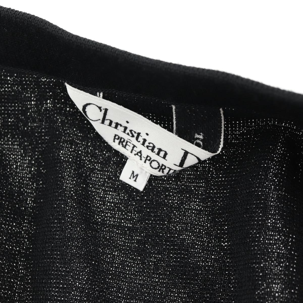 Christian Dior Wrap Skirt Wool Black Auth 141782V