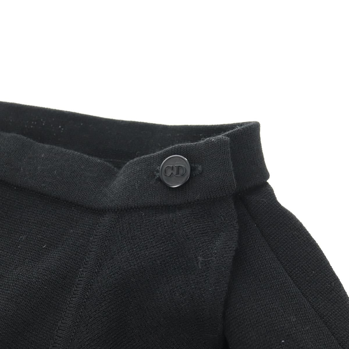 Christian Dior Wrap Skirt Wool Black Auth 141782V